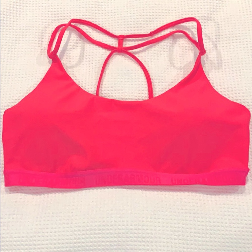Under Armour - bright pink sports bra; Medium